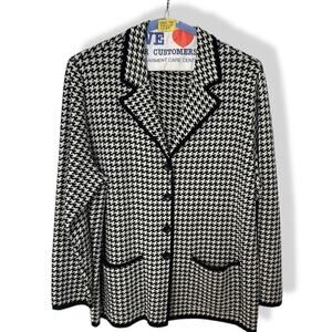 Kate Hill 1X Jacket houndstooth black white merino wool